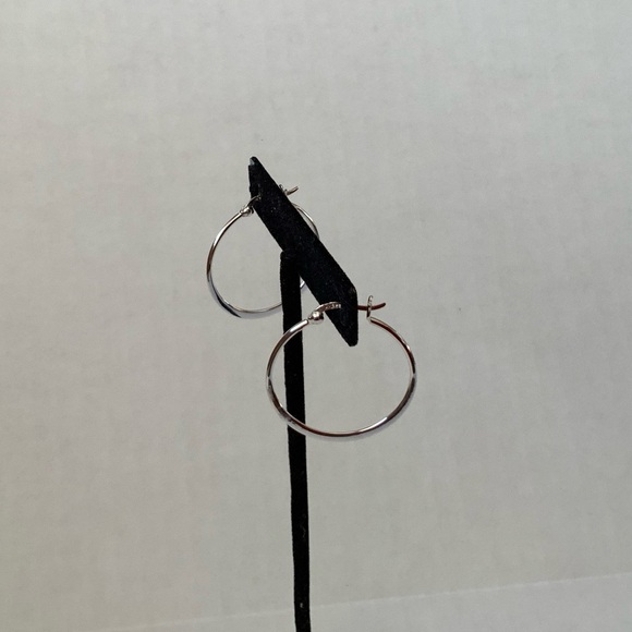 Argento Vivo Sterling Silver Large Flat Hoop Earrings - Picture 5 of 10